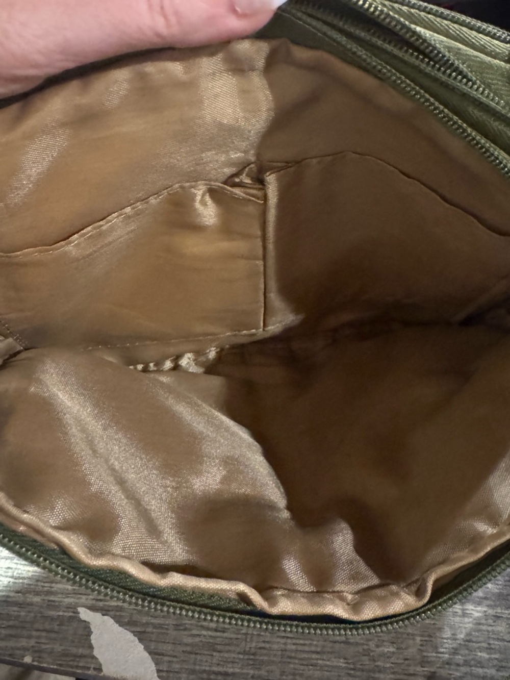 Multi Pocket Crossbody Organizer Travel Bag Olive Green Nylon MultiSac Purse - Picture 6 of 13